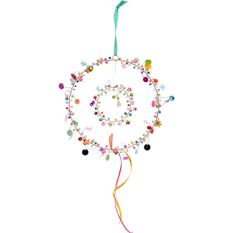 Artisan Collection Handbeaded Double Circle Large - Teal