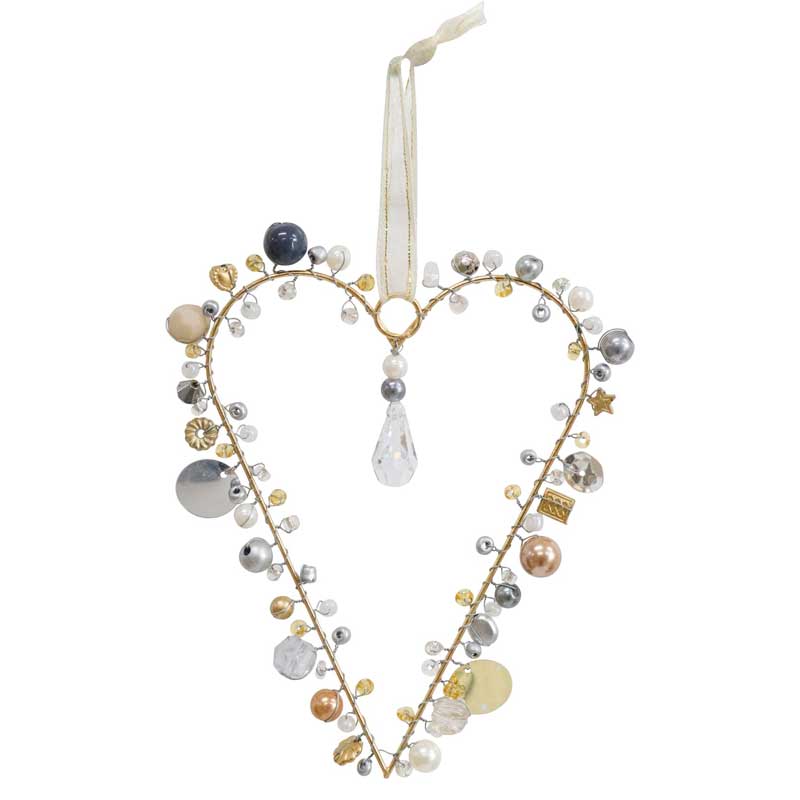 Artisan Collection Handbeaded Heart  Small -  Champagne