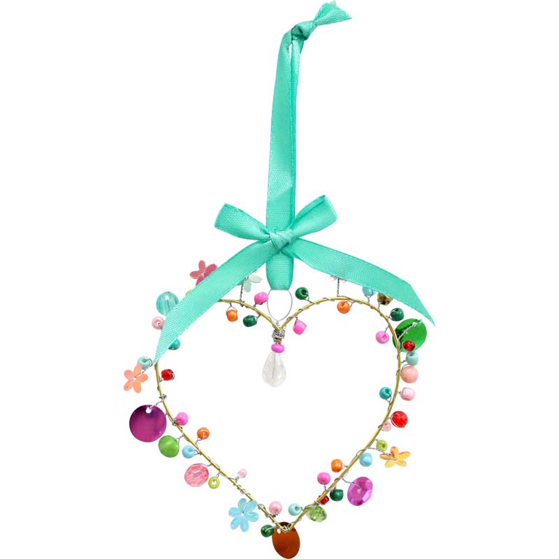 Artisan Collection Handbeaded Heart  Small -  Teal