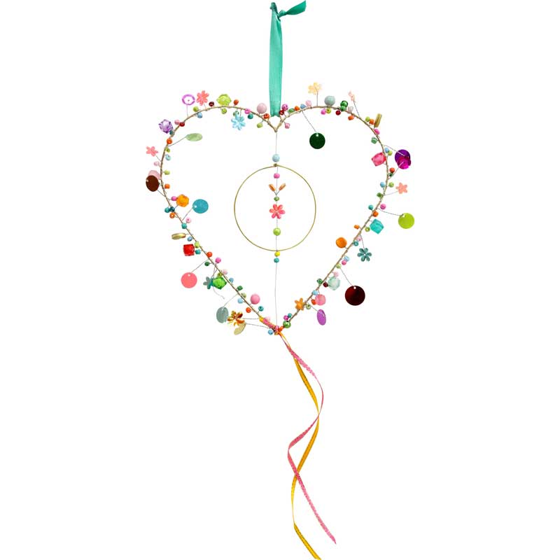 Artisan Collection Handbeaded Heart  Large - Teal