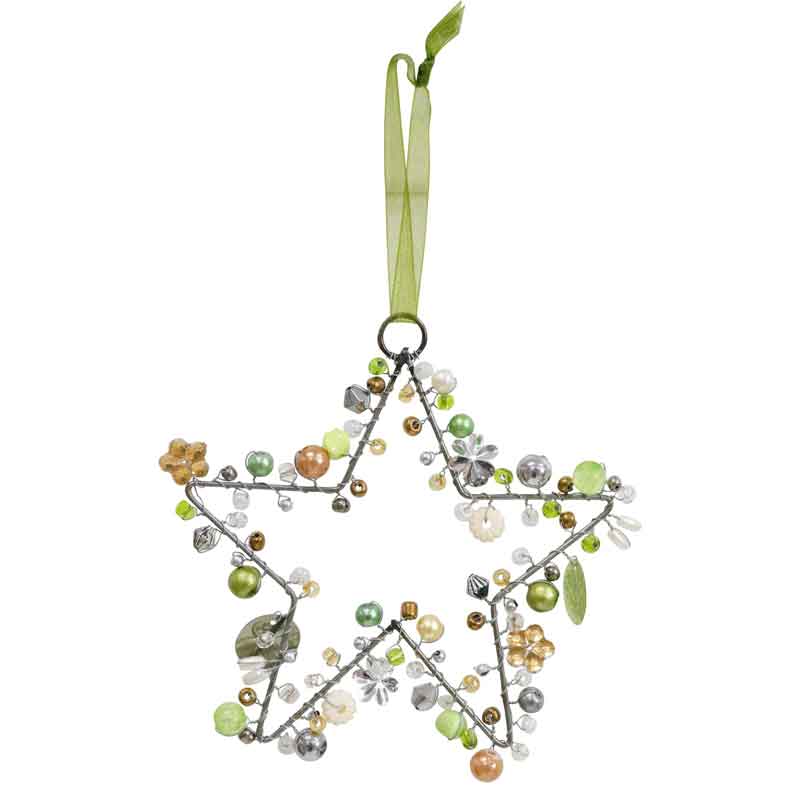 Artisan Collection Handbeaded Star  Small - Tranquil Green