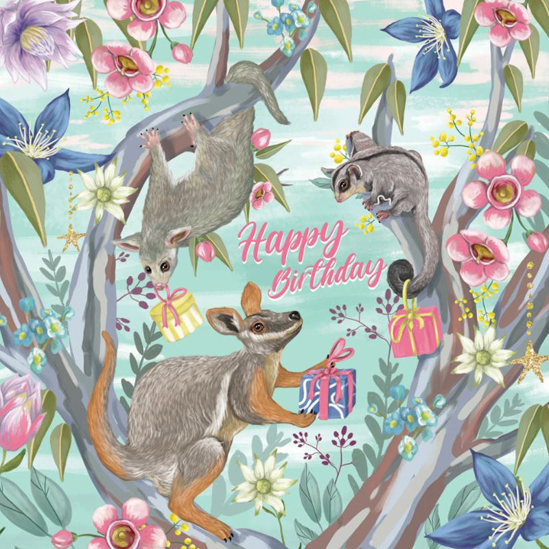 Aussie Bushland Birthday Greeting Card