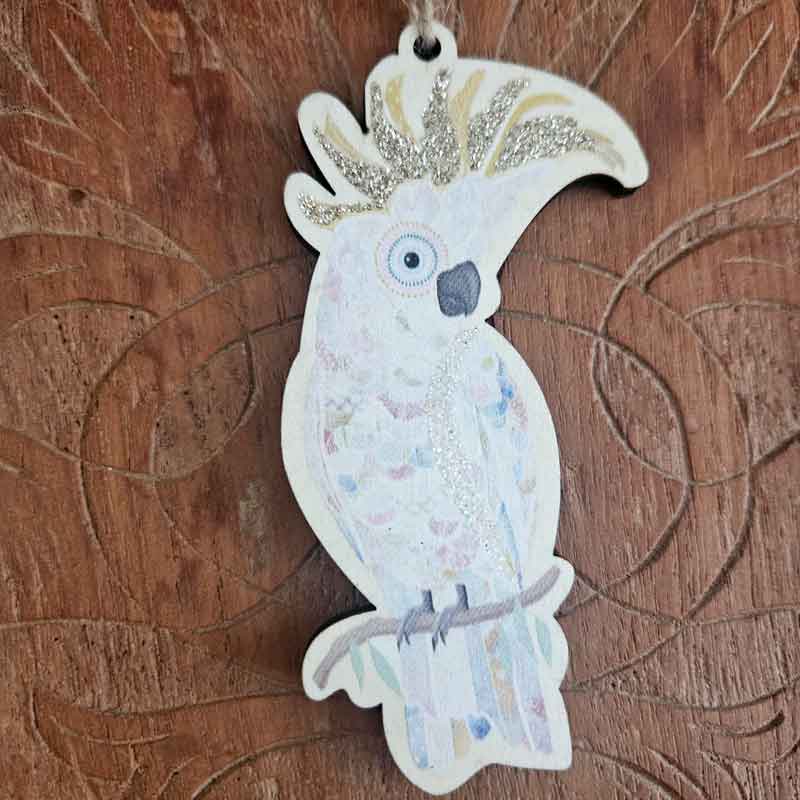 Aussie Birds Cutout Christmas Ornament - Cockatoo