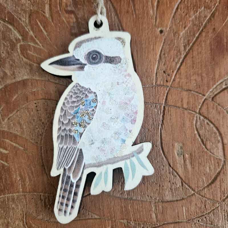 Aussie Birds Cutout Christmas Ornament - Kookaburra