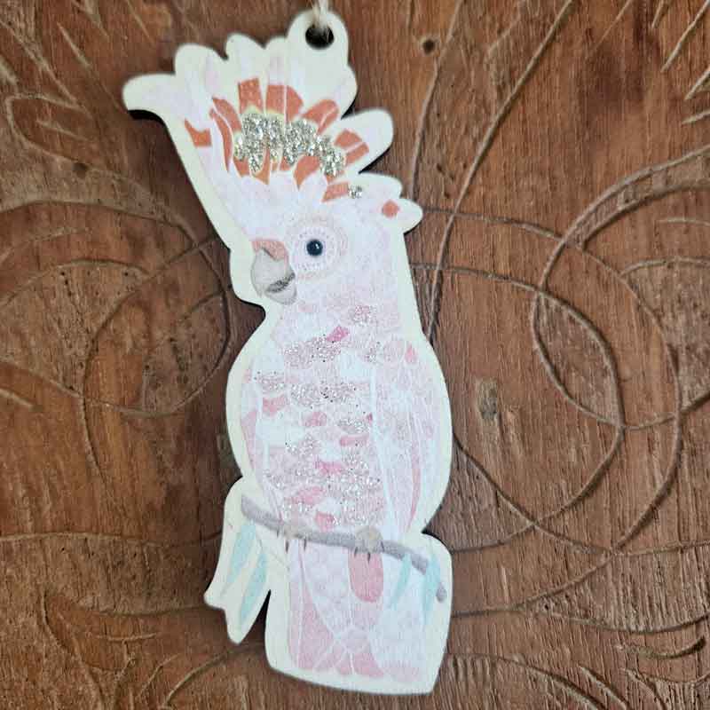 Aussie Birds Cutout Christmas Ornament - Major Mitchell's Cockatoo