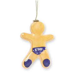 Aussie Gingerbread Man Hanging Christmas Ornament