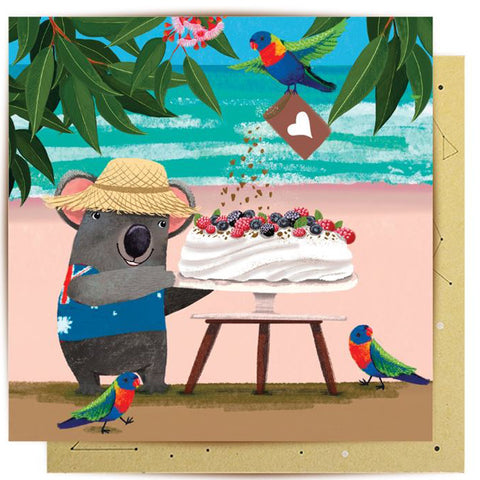 Beach Koala Pavlova Greeting Card