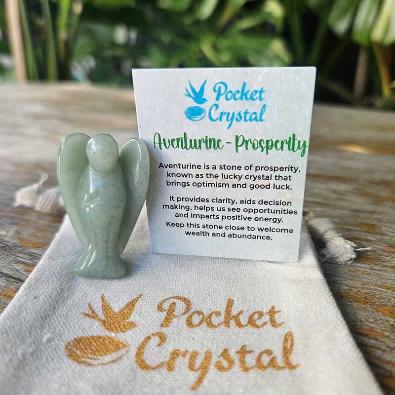 Aventurine Pocket Crystal Angel - Prosperity