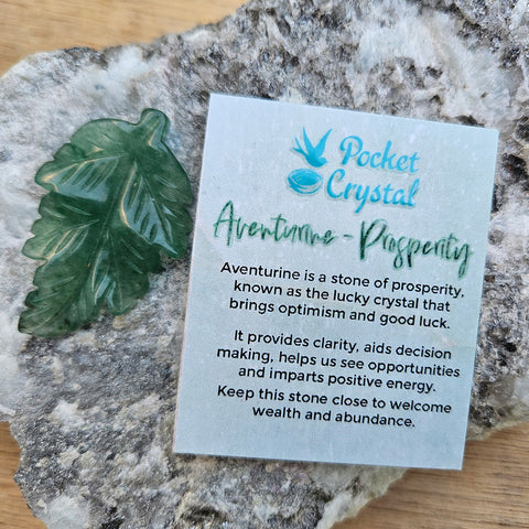 Aventurine Pocket Crystal Leaf - Prosperity
