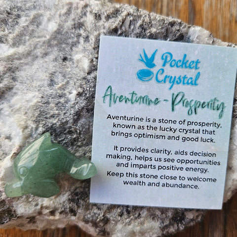 Aventurine Pocket Crystal Dolphin - Prosperity
