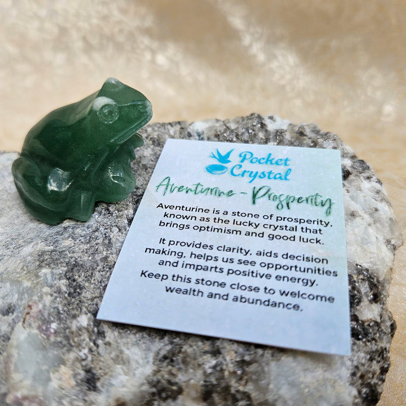 Aventurine Pocket Crystal Frog - Prosperity