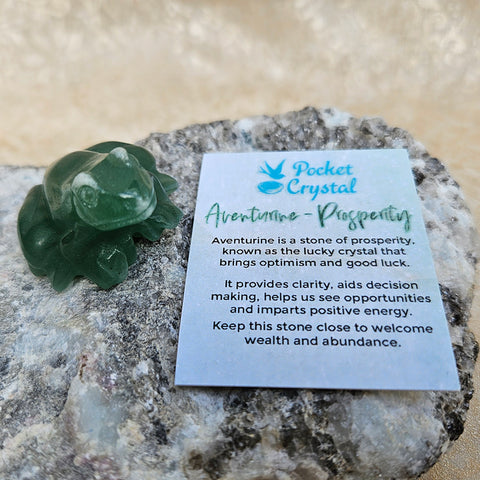 Aventurine Pocket Crystal Frog - Prosperity