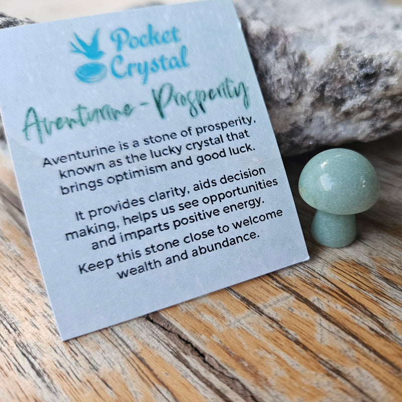 Aventurine Pocket Crystal Mushroom  - Prosperity