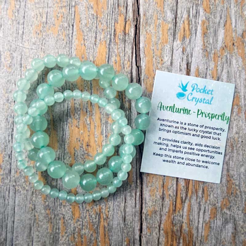 Natural Stone Triple Stack Bracelet - Aventurine