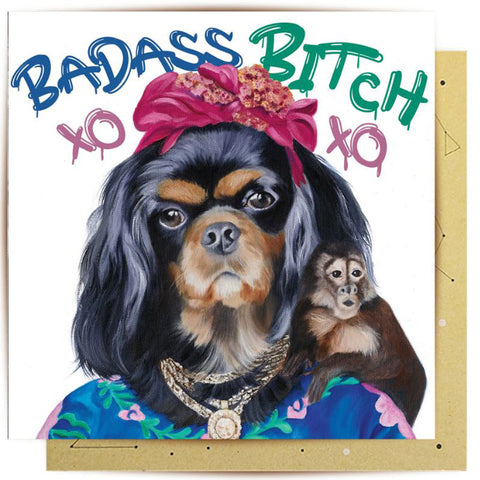 Badass Bitch Greeting Card