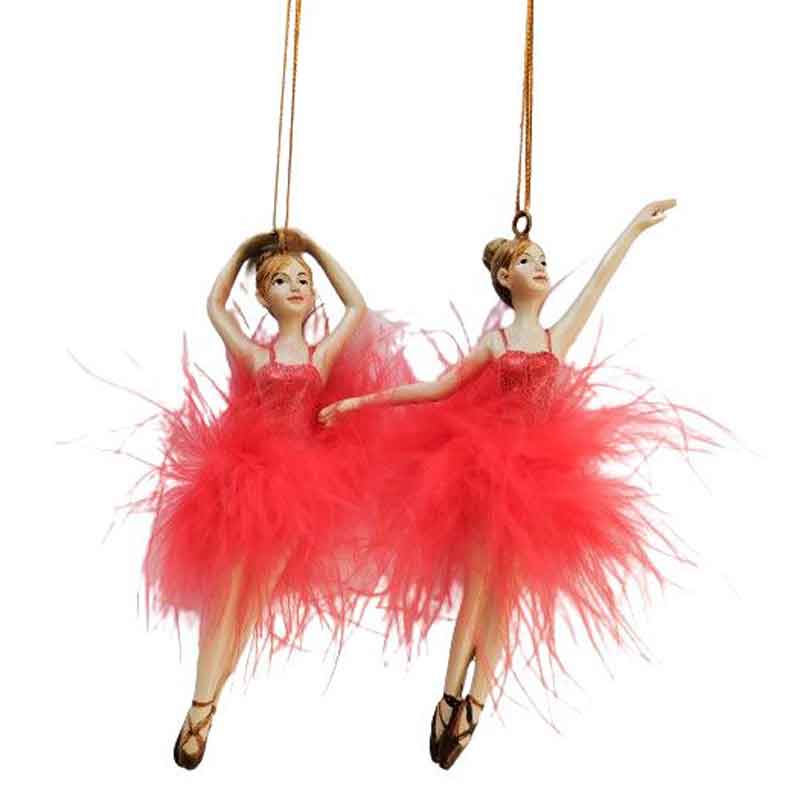 Hanging Ballerina Ornament  - Red