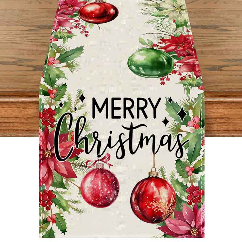 Christmas Table Runner - Bauble Design