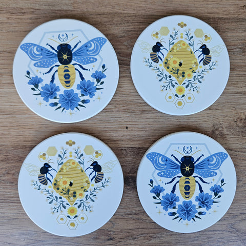 Set of 4 Bee Coasters