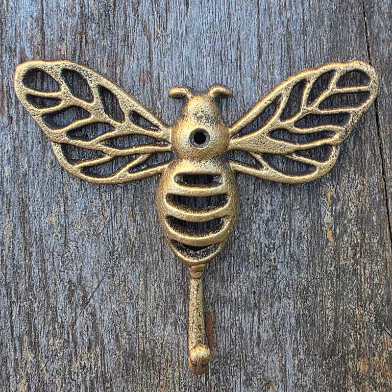 Bee Wall Hook - Gold Vintage