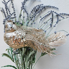 Bird With Clip Christmas Decoration - Gold