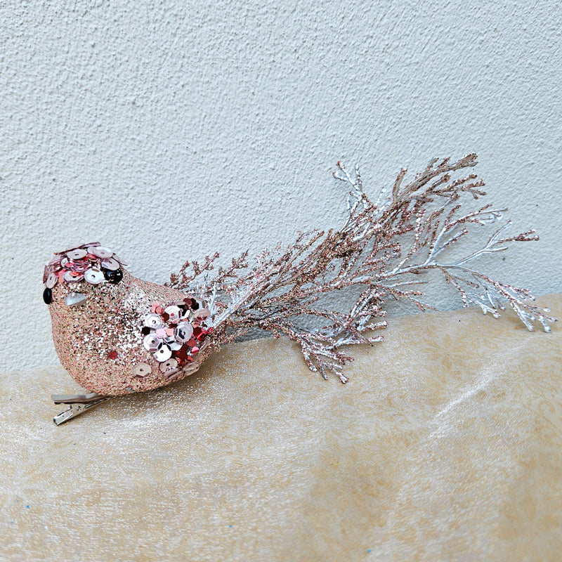 Bird With Clip Christmas Decoration - Pink
