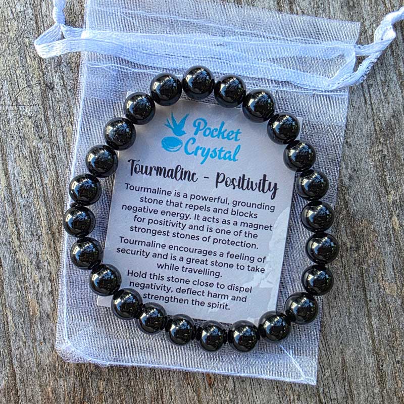 Black Tourmaline Crystal Stretch Bracelet