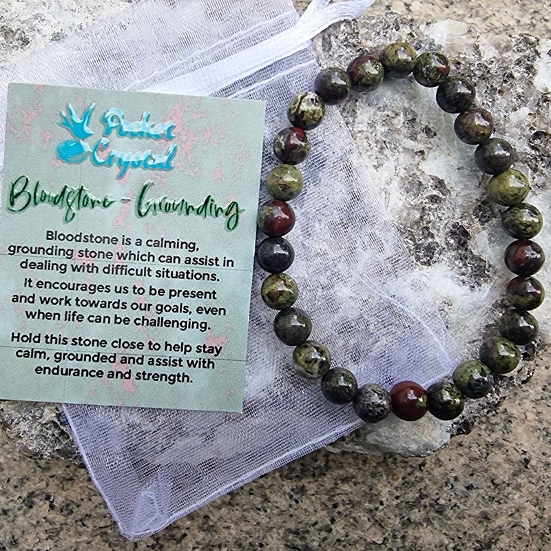 Bloodstone Crystal Stretch Bracelet