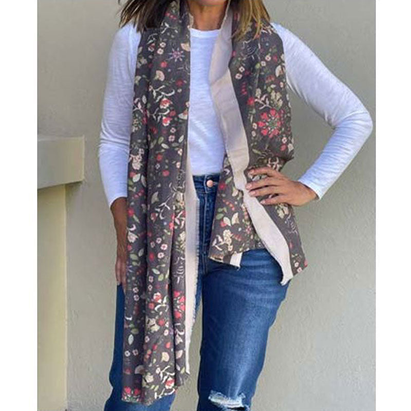 Blooming Love Graphite & Pink Scarf