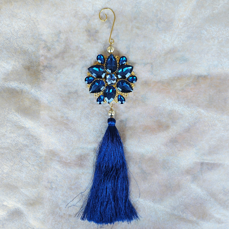 Tassel Beaded Ornament - Blue