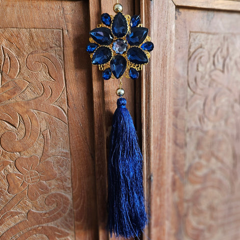 Tassel Beaded Ornament - Blue