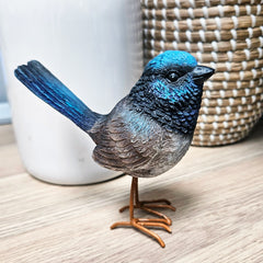 Fairy Wren Bird Ornament - Blue Large