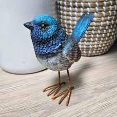 Fairy Wren Bird Ornament - Blue Large
