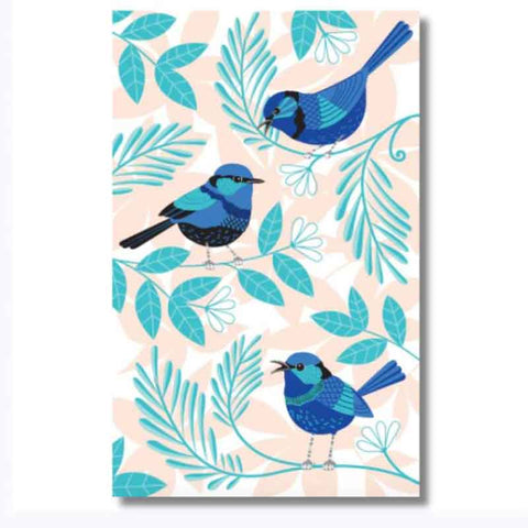 Blue Wren Tea Towel - 100% Cotton