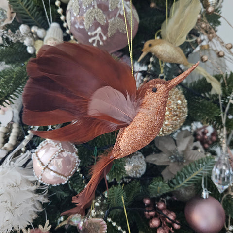 Hanging Bird Christmas Ornament - Bronze