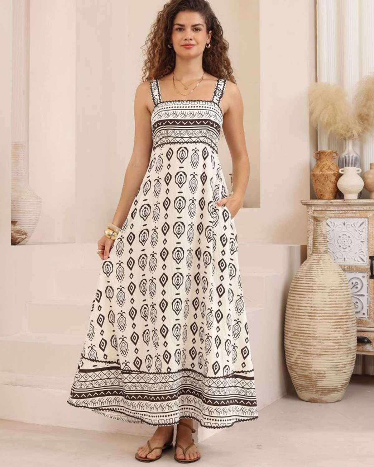 Amelia Maxi Dress – Chocolate & Cream