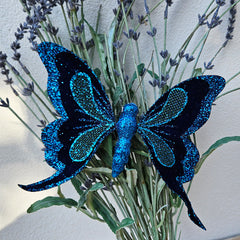 Butterfly Clip Fabric Ornament - Turquoise