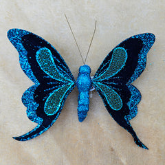 Butterfly Clip Fabric Ornament - Turquoise
