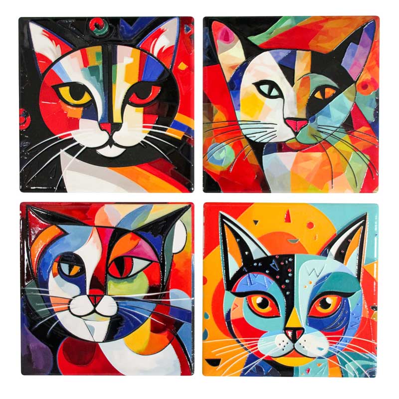 Picasso Cat Set of 4 Coasters