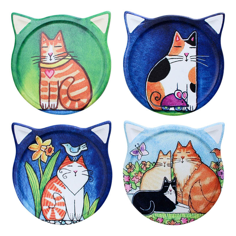 Cat Paintings Set of 4 Coasters