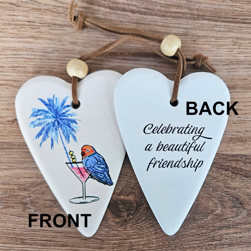 Celebrating A Beautiful Friendship Hanging Heart Ornament
