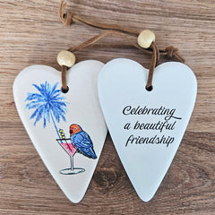 Celebrating A Beautiful Friendship Hanging Heart Ornament