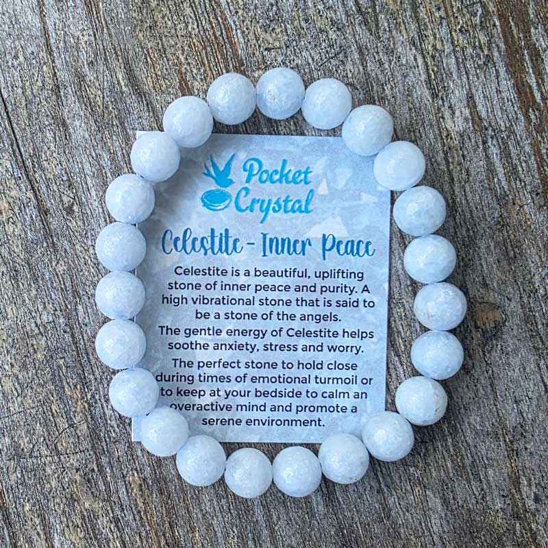 Celestite Crystal Stretch Bracelet