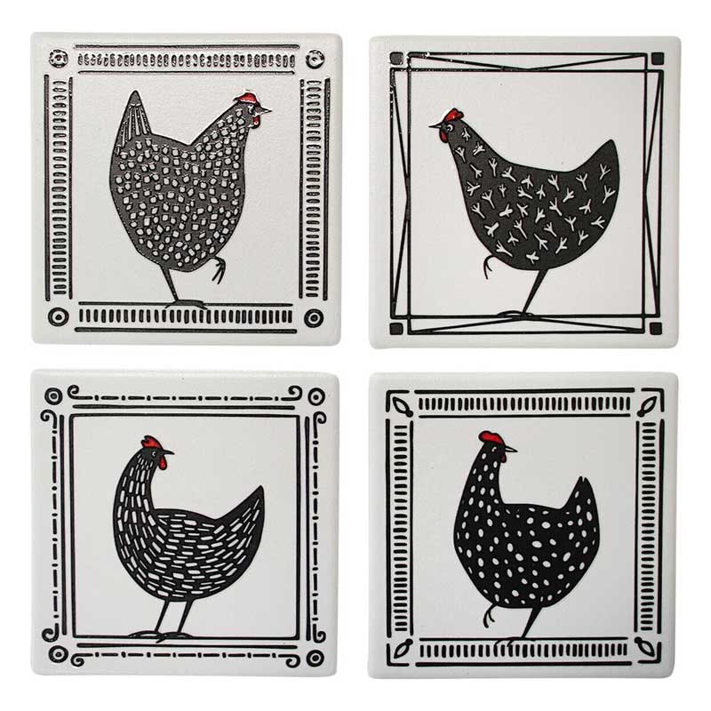 Set of 4 Chicken Coasters
