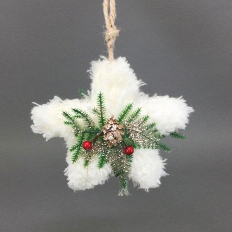 Fluffy Christmas Hanging Star Ornament
