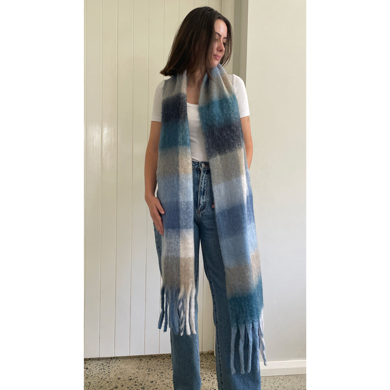 Cloud Nine Blues Winter Scarf