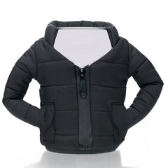 Coatie Puffer Jacket Stubby Holder Fun Gift - Black