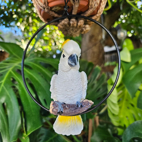 Cockatoo In Ring Garden Ornament