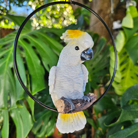 Cockatoo In Ring Garden Ornament
