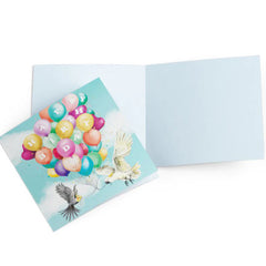 Cockatoos & Balloons Happy Birthday Greeting Card