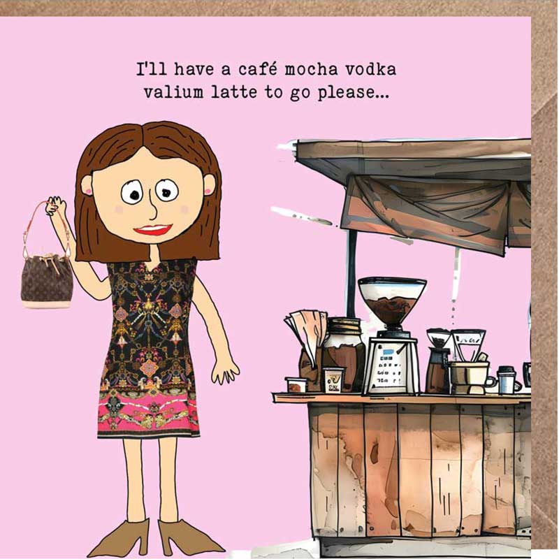 Lucy Loves Life Card - Coffee Addict